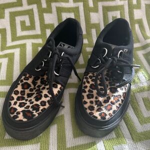 T.U.K Black/Leopard Creeper Sneakers UK size 36 (US women’s size 4)